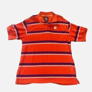 Clemson Tigers NCAA Polo Shirt 2XL Orange Paw Logo Men's Short Sleeve LIKE NEW!